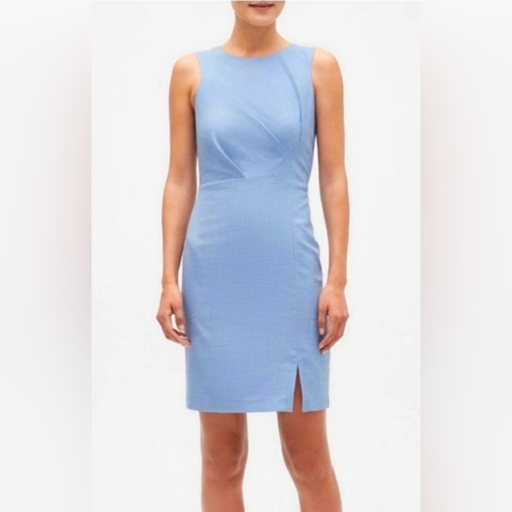 Banana Republic Sheath Dress Chambray Blue Size 12 Tall NWT